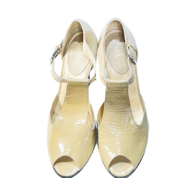 COLE HAAN Shoes Beige Size 9B Patent Leather Heels - Picture 2 of 11